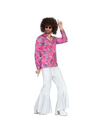 Chemise hippie rose