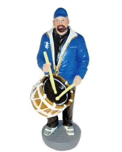 Statue résine tambour bleu