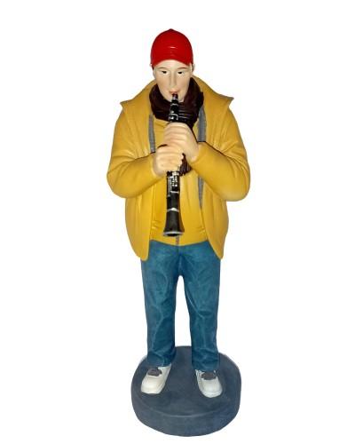 Statue résine clarinette