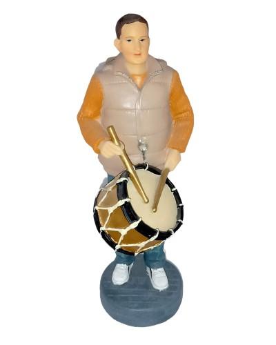 Statue résine tambour orange