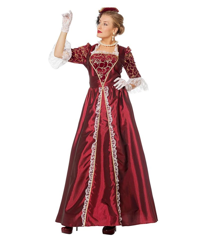 Marquise robe longue femme bordeaux