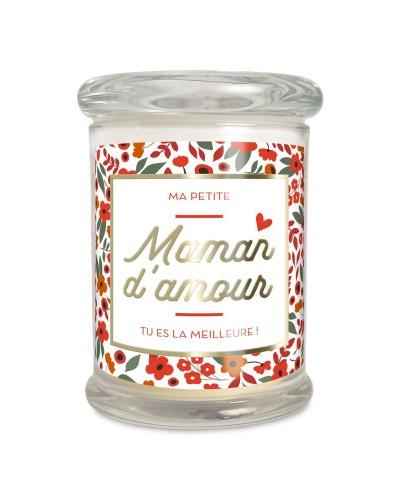 Bougie verre coton "maman d'amour"
