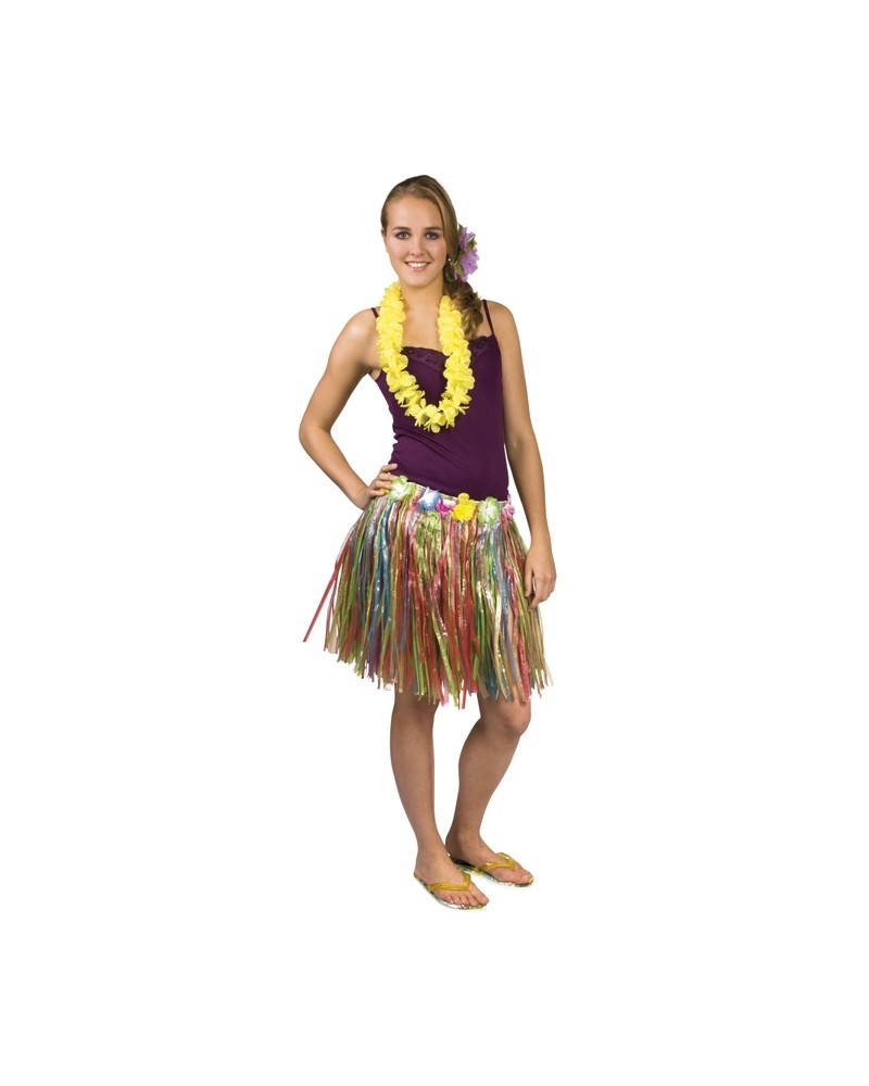 jupe hawaii à fleur multi