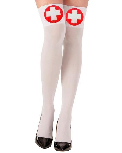 Bas d'infirmière blanc avec croix rouge