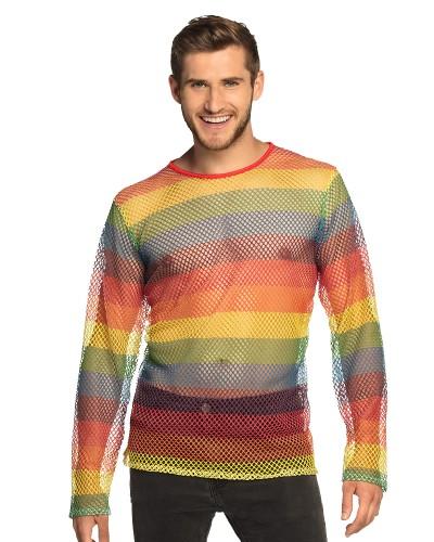 T-Shirt en résille arc-en-ciel