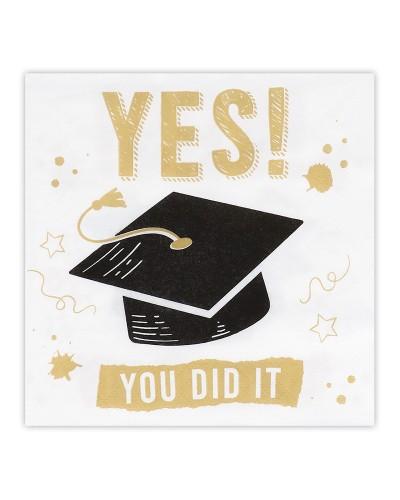 20 serviettes en papier "YES! YOU DID IT"