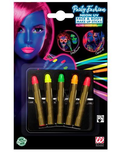 Set de 5 battons de maquillage fluo de 15 g