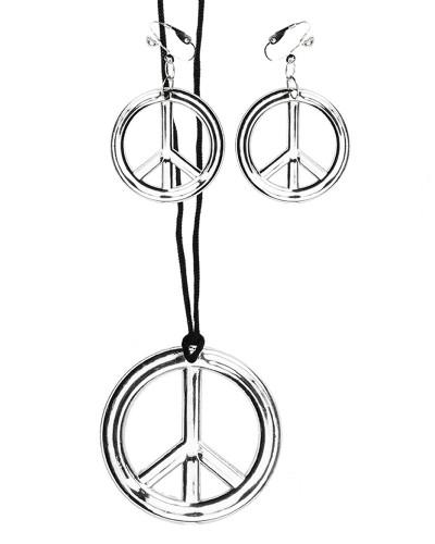 Set collier et boucles d'oreille "Peace & Love"