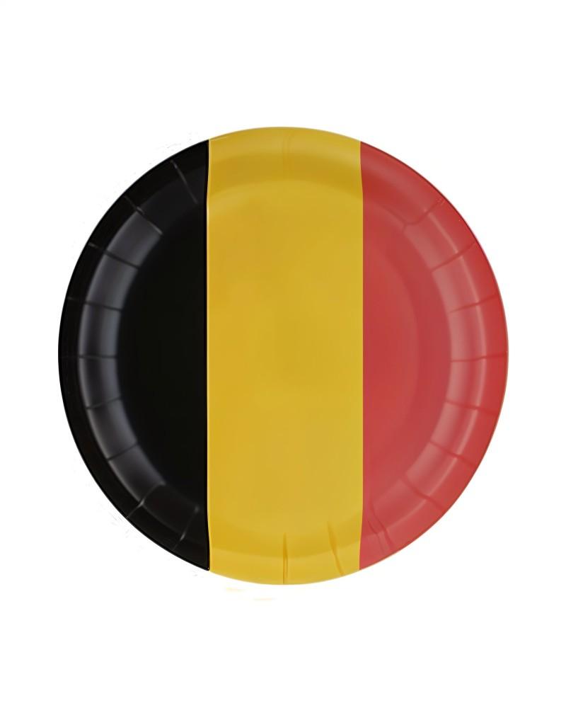 Assiettes en papier aux couleurs de la Belgique