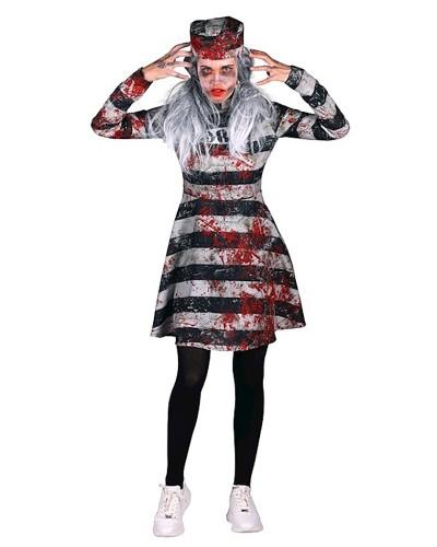 Dame prisonnière ensanglantée