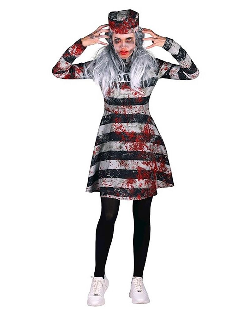 Dame prisonnière ensanglantée