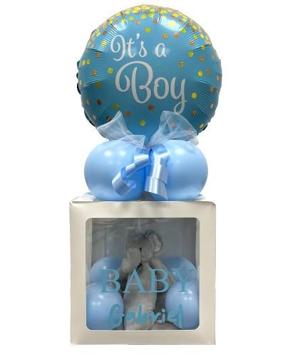 Boîte baby personnalisable avec doudou éléphant