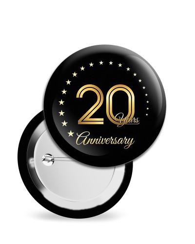 Badges Anniversaire "20 ans" 58 mm