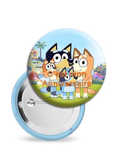 Badges Anniversaire "Bluey" 58 mm