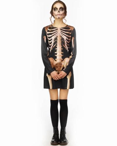 Long t-shirt squelette femme