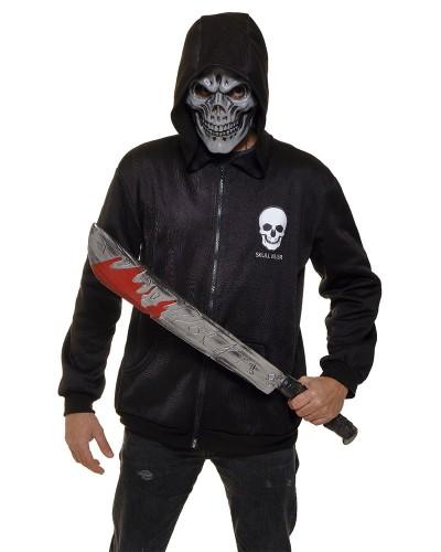 Sweat zippé + masque tête squelette assorti