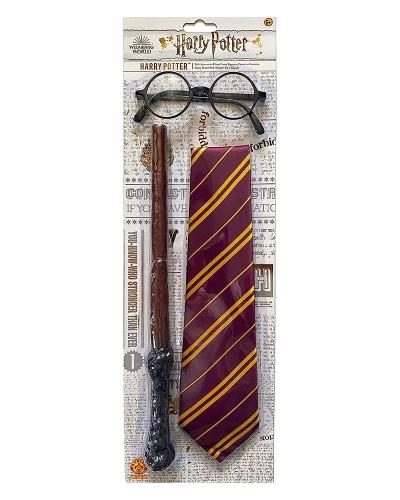 Set d’accessoires Harry Potter Lunettes + Baguette + Cravate