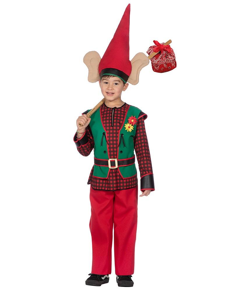Déguisement Gnome enfant – Pantalon, Haut, Ceinture et Chapeau