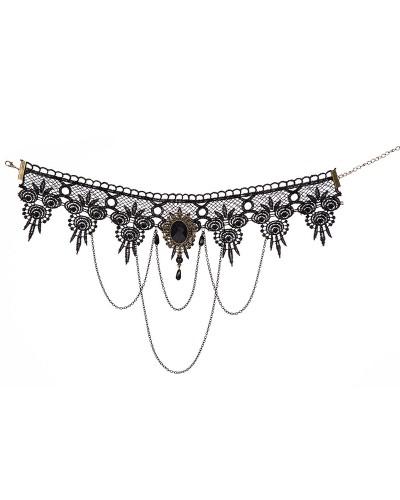 Tour de cou gothique en dentelle de luxe