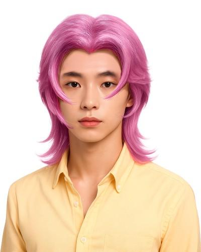 Perruque Rock Pink rose – Style K-pop ou rock star pour adulte