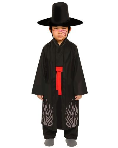 Déguisement Black Demon Enfant Garçon – Costume Asie, Chapeau et Ceinture