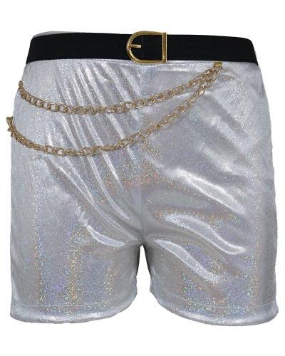 Déguisement Pop-Star Silver Leader Fille – Costume K-pop avec veste à paillettes et short argenté