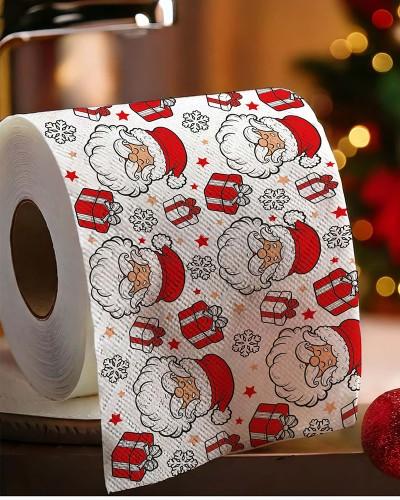 Rouleau de papier toilette Noël – motif Père Noël (2 couches, 30 m)