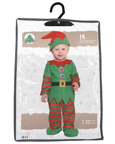 Déguisement Elfe de Noël bébé – Chapeau, chemise, pantalon et couvre-pieds