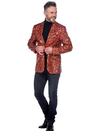 Veste à sequins rouge et vert – homme