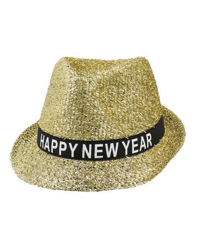 Chapeau doré « Happy New Year » – Sparkling Gold