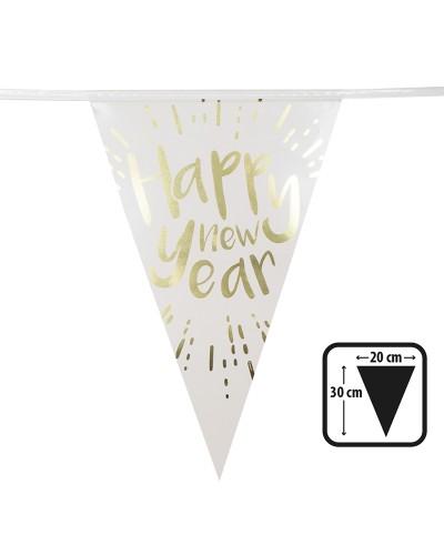 Guirlande de fanions aluminium Happy New Year – 4 m
