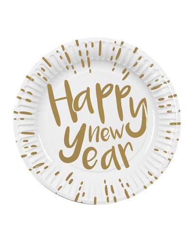 Set 10 assiettes papier Happy New Year – Ø 23 cm