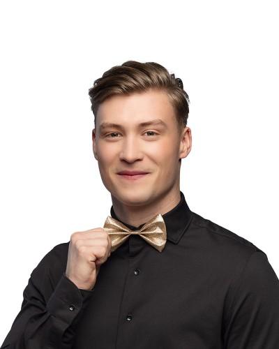 Nœud papillon Glitter or