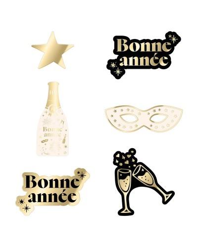 Décorations de table Bonne Année – 60 pièces (2 modèles assortis)