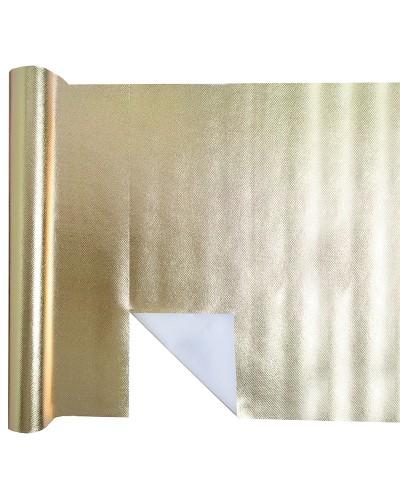 Chemin de table métallique prédécoupé Harmony– Doré – 4,8 m x 40 cm