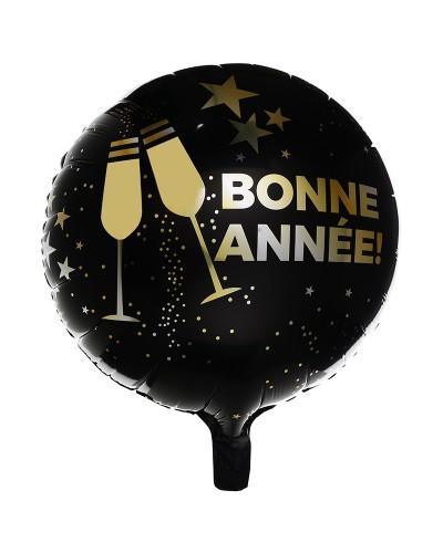 Ballon aluminium Bonne Année Champagne – Ø 45 cm