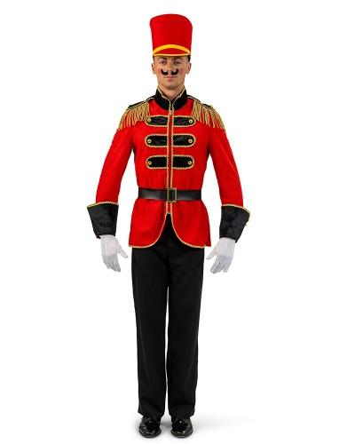 Costume Seigneur Casse-Noisette homme rouge et or – uniforme de parade de Noël