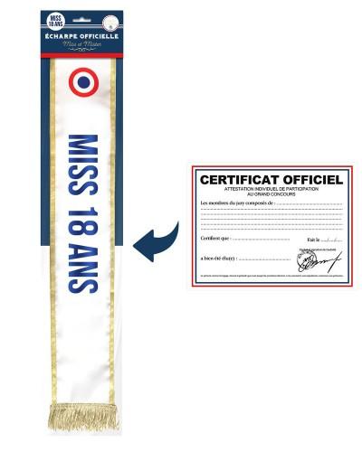 Écharpe Miss 18 Ans avec certificat officiel humoristique