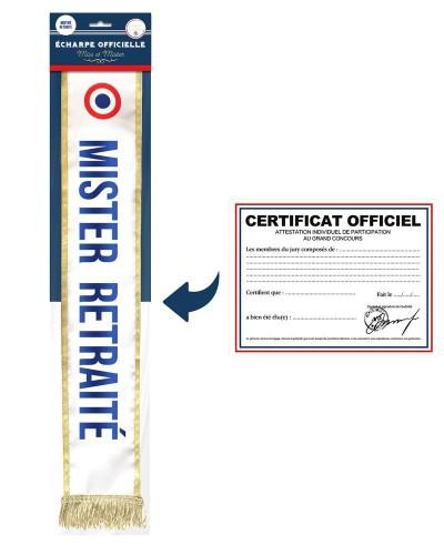 Écharpe Mister Retraité  avec certificat officiel humoristique
