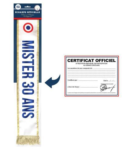 Écharpe Mister 30 Ans avec certificat officiel humoristique