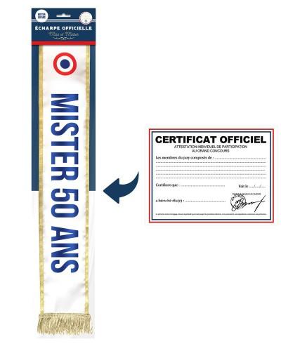Écharpe Mister 50 Ans avec certificat officiel humoristique
