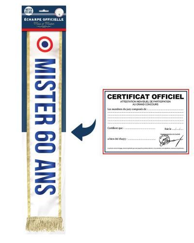 Écharpe Mister 60 Ans avec certificat officiel humoristique