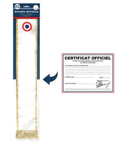 Écharpe tricolore vierge à personnaliser + certificat officiel