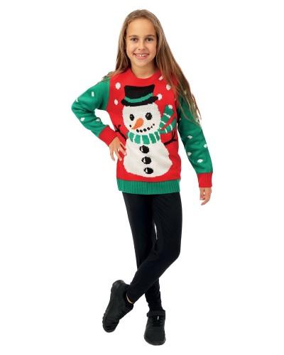Pull Noël "Enfant" Bonhomme de Neige