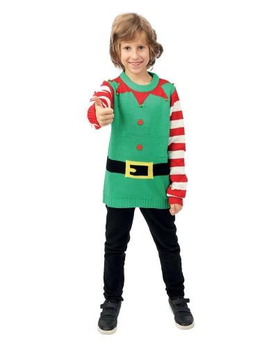 Pull de Noël Enfant Lutin du Père Noël