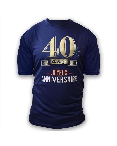 T-Shirt Âge à dédicacer 40 Ans – Joyeux Anniversaire