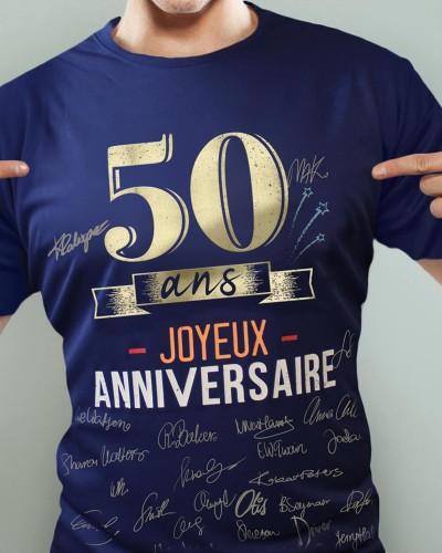 T-Shirt Âge à dédicacer 50 Ans – Joyeux Anniversaire