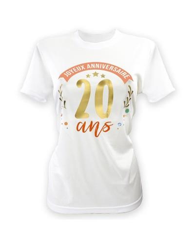 T-shirt à dédicacer Femme 20 ans – Joyeux Anniversaire