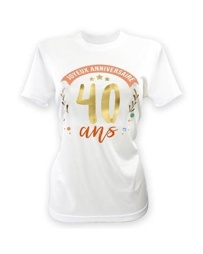 T-shirt à dédicacer Femme 40 ans – Joyeux Anniversaire
