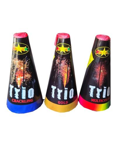 Fontaine Trio – Cônes d’étincelles Gold, Crackling & Multicolor